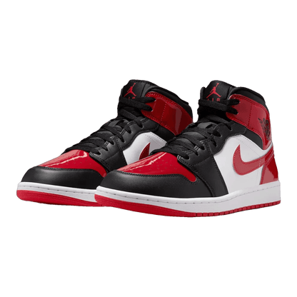 Nike Air Jordan 1 Mid SE Patent Bred Toe Side