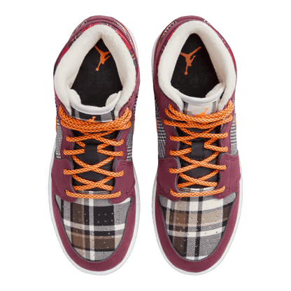 Nike Air Jordan 1 Mid SE Plaid (GS) Oben