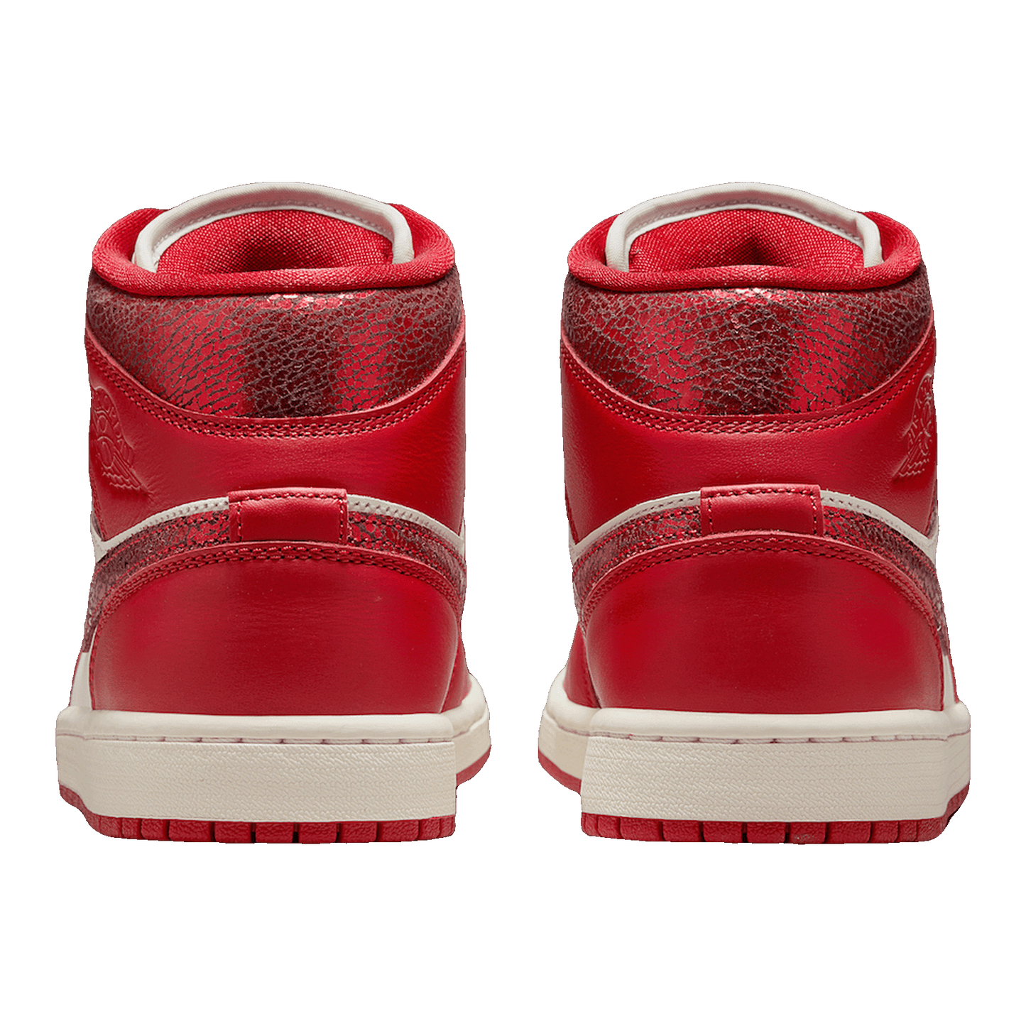 Nike Air Jordan 1 Mid SE Red Cracked Leather (W) Back