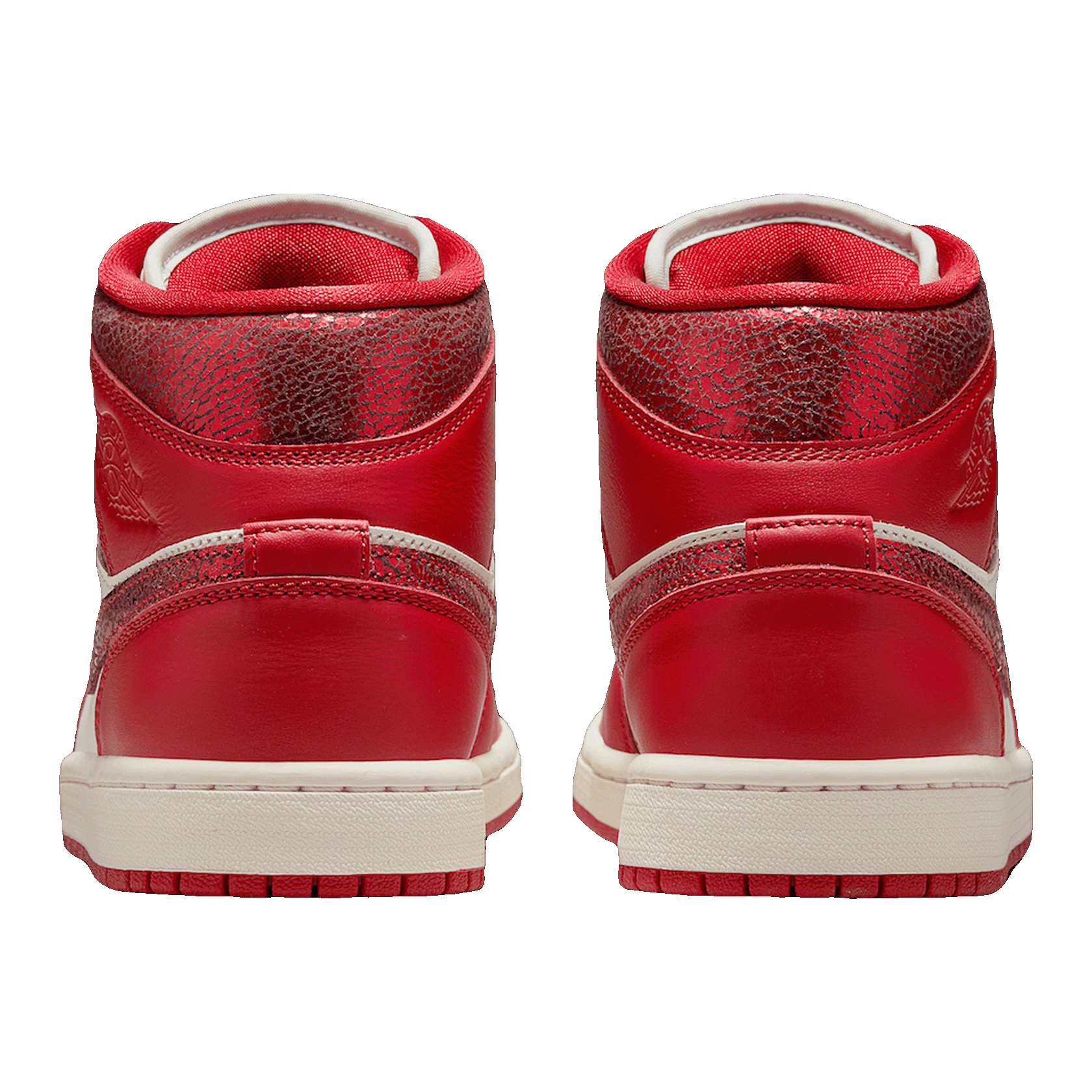 Nike Air Jordan 1 Mid SE Red Cracked Leather (W) Back