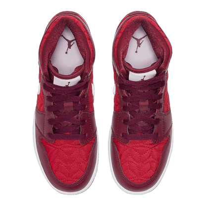 Nike Air Jordan 1 Mid SE Red Quilt (GS) Oben
