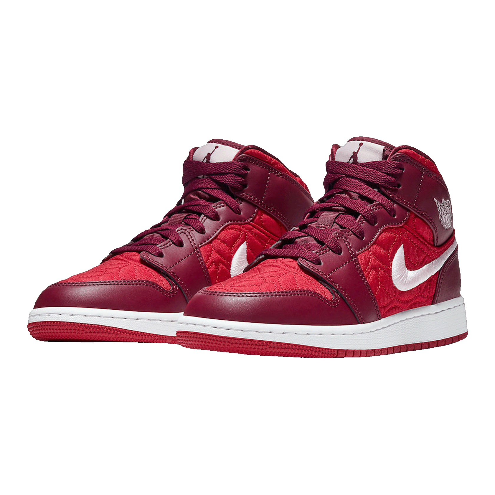 Nike Air Jordan 1 Mid SE Red Quilt (GS) Side
