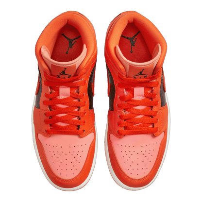 Nike Air Jordan 1 Mid SE Rush Orange Crimson Bliss (W) Oben