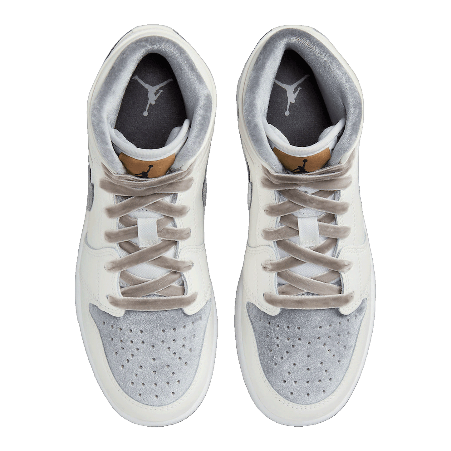 Nike Air Jordan 1 Mid SE Sail Metallic Gold Flat Pewter (GS) Oben