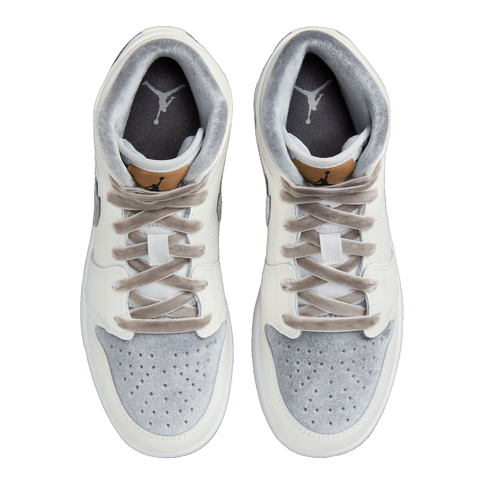 Nike Air Jordan 1 Mid SE Sail Metallic Gold Flat Pewter (GS) Oben