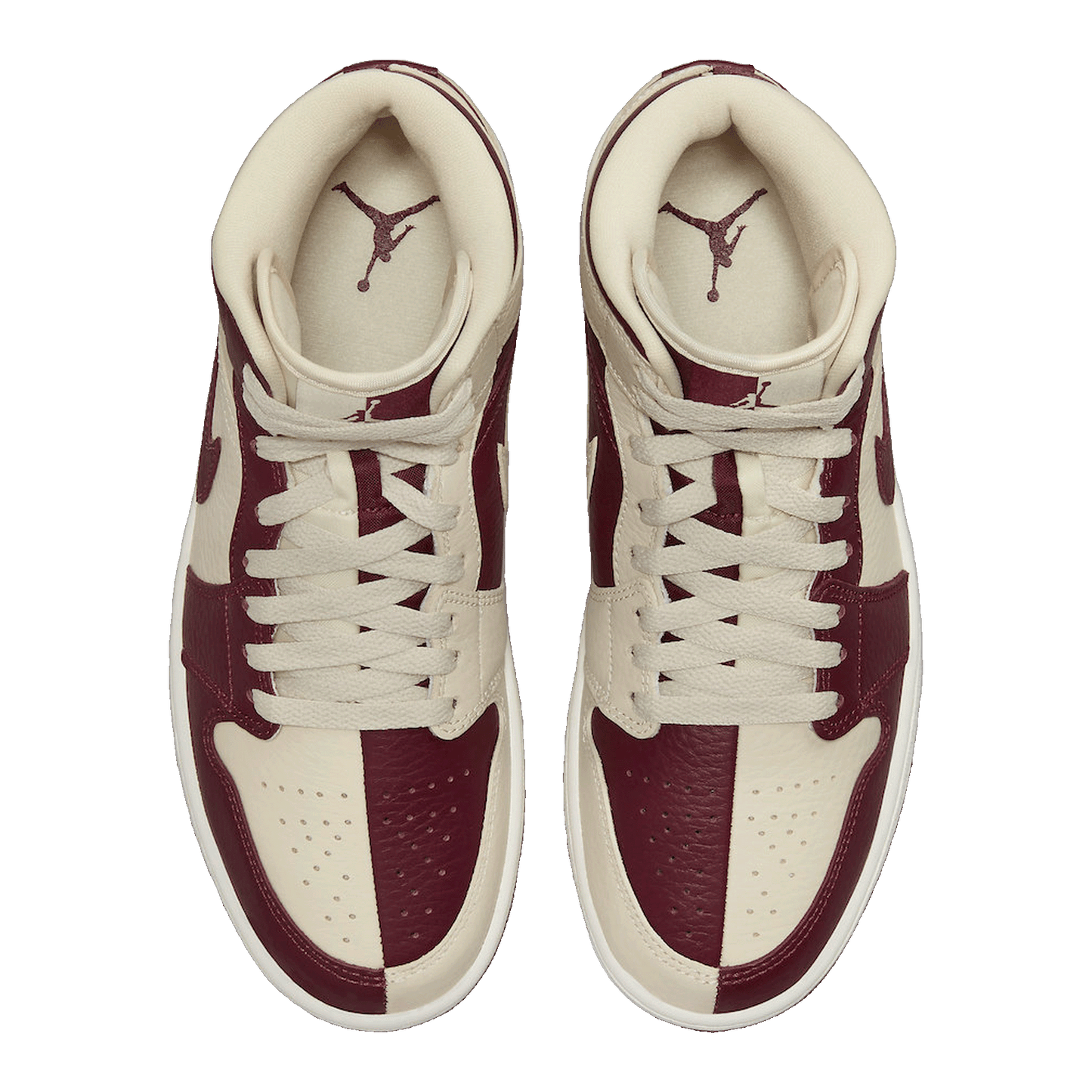 Nike Air Jordan 1 Mid SE Split Beach Cherrywood Red (W) Oben