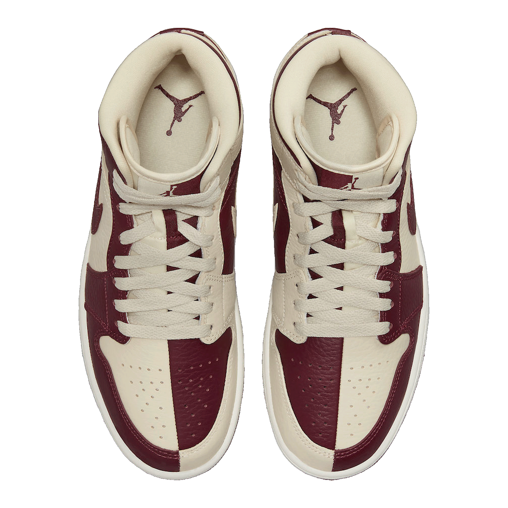 Nike Air Jordan 1 Mid SE Split Beach Cherrywood Red (W) Oben