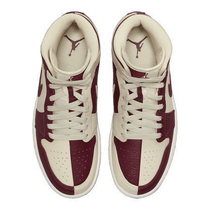 Nike Air Jordan 1 Mid SE Split Beach Cherrywood Red (W) Oben