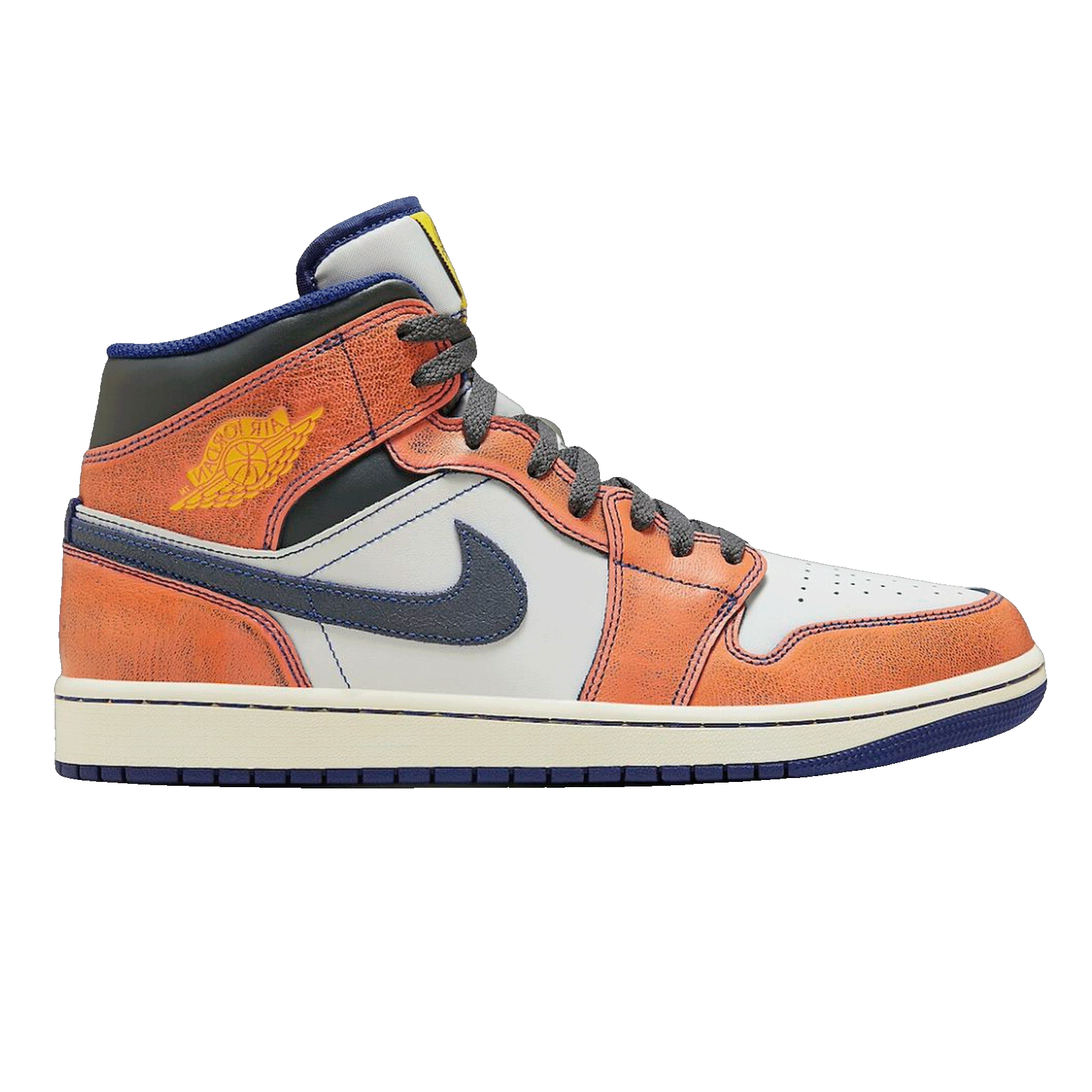 Nike Air Jordan 1 Mid SE Summit White Crimson Bliss Deep Royal Blue Iron Grey
