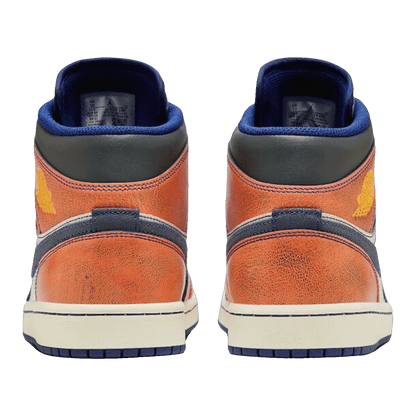 Nike Air Jordan 1 Mid SE Summit White Crimson Bliss Deep Royal Blue Iron Grey Back