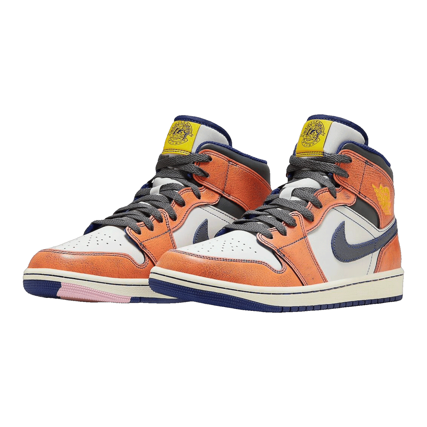 Nike Air Jordan 1 Mid SE Summit White Crimson Bliss Deep Royal Blue Iron Grey Side