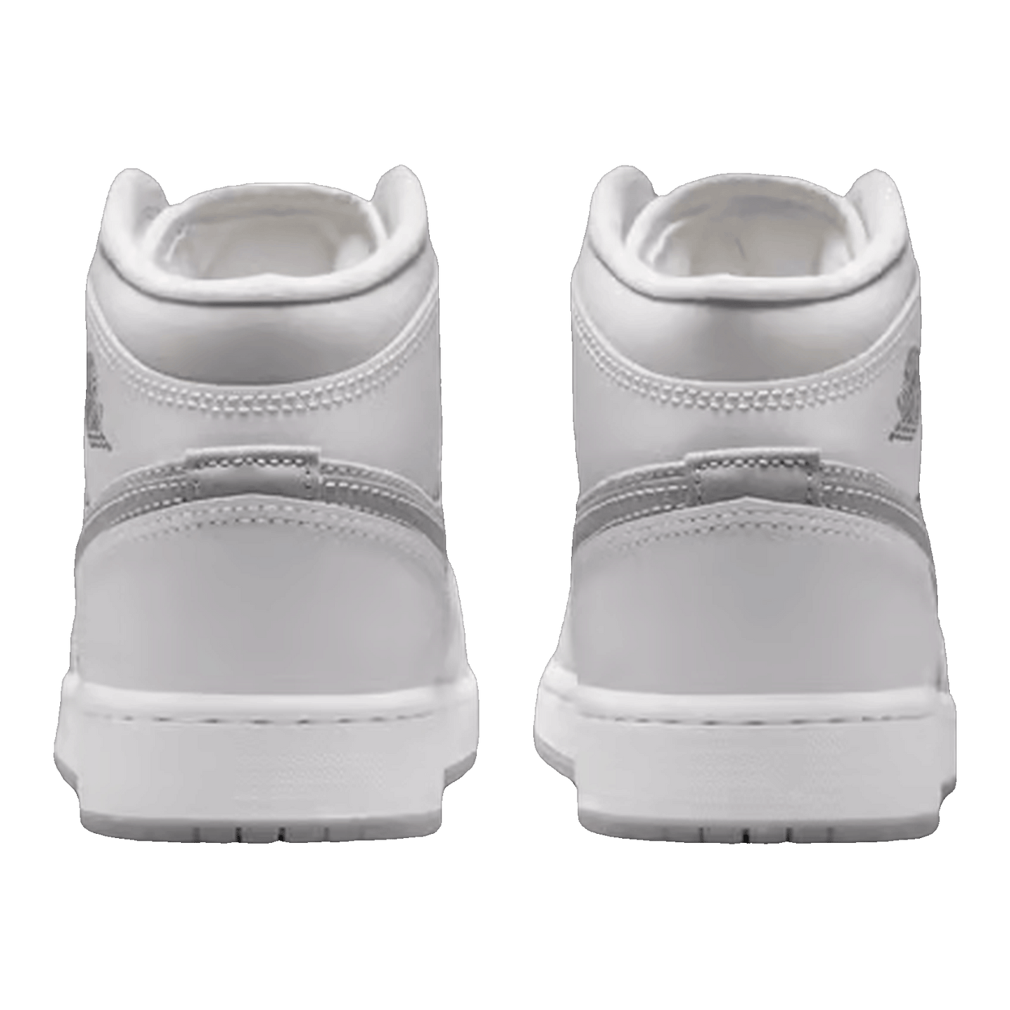 Nike Air Jordan 1 Mid SE Summit White Metallic Silver (GS) Back