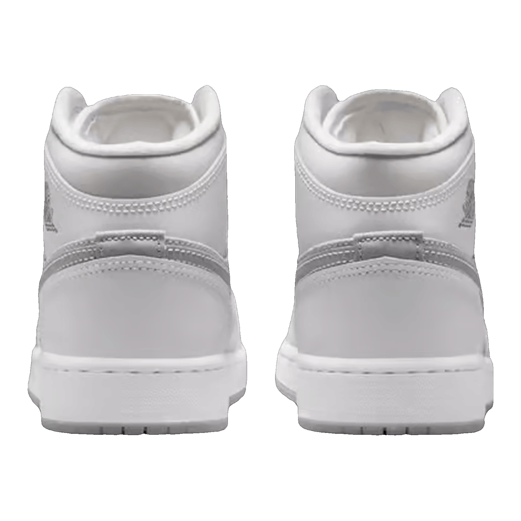 Nike Air Jordan 1 Mid SE Summit White Metallic Silver (GS) Back