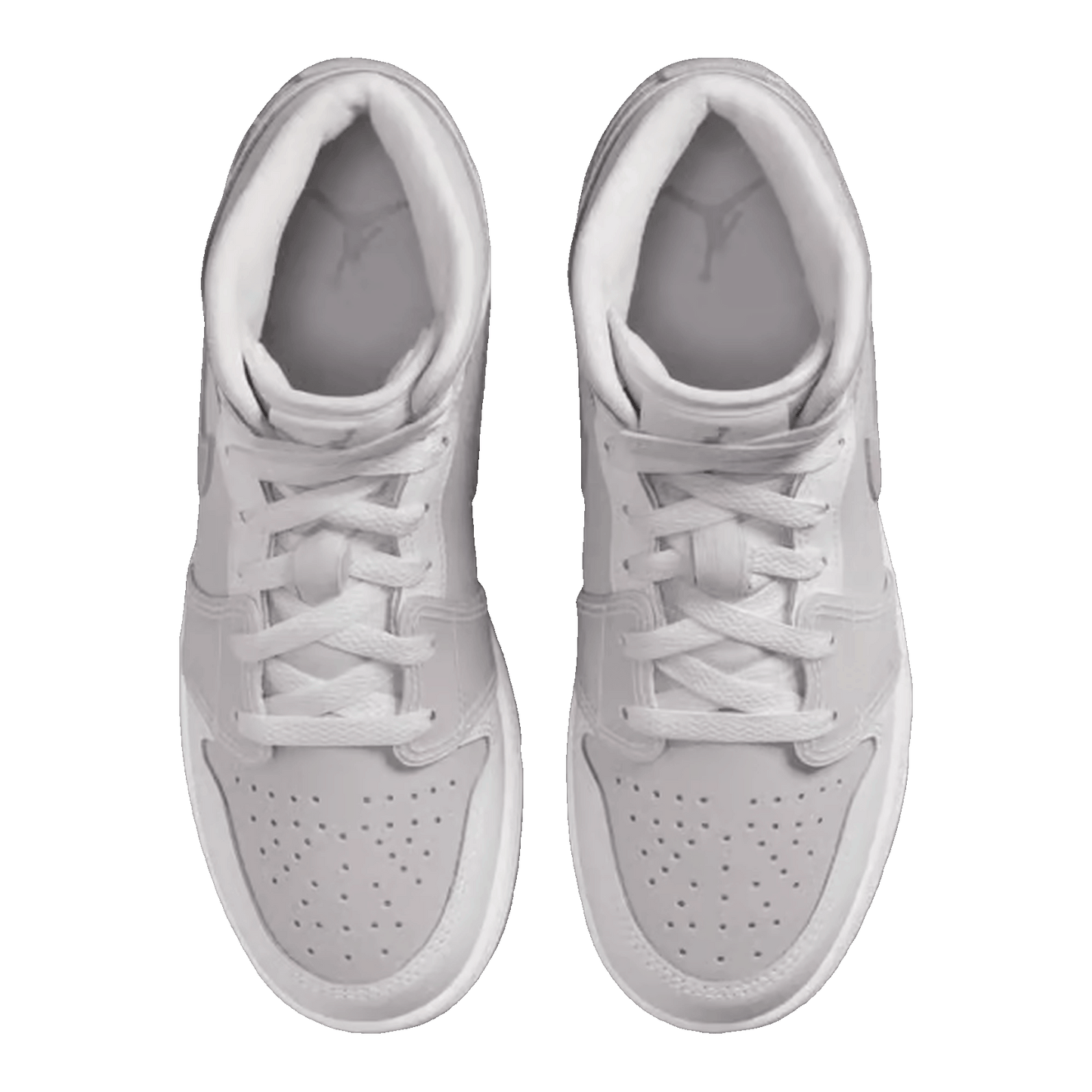 Nike Air Jordan 1 Mid SE Summit White Metallic Silver (GS) Oben