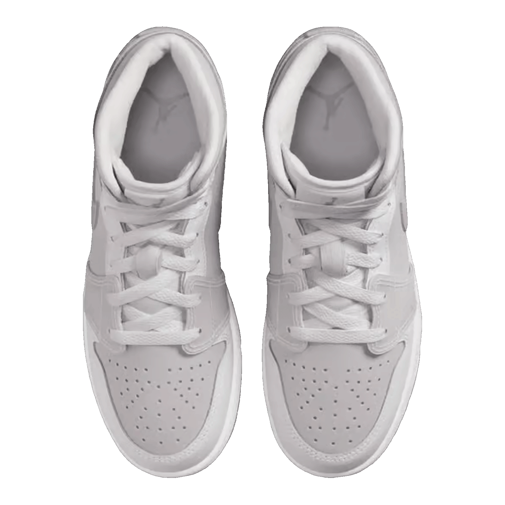 Nike Air Jordan 1 Mid SE Summit White Metallic Silver (GS) Oben