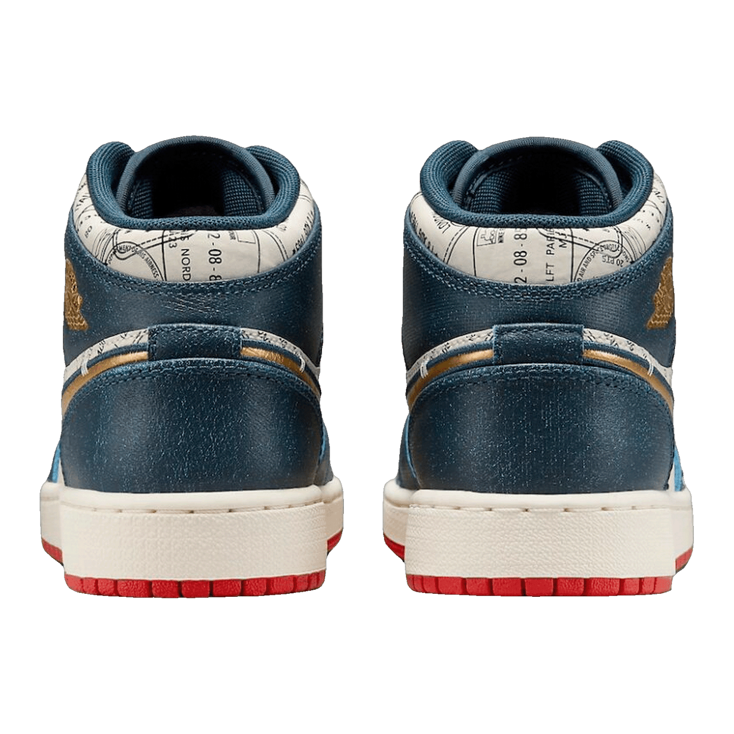 Nike Air Jordan 1 Mid SE Take Flight Gold Swoosh (GS) Back