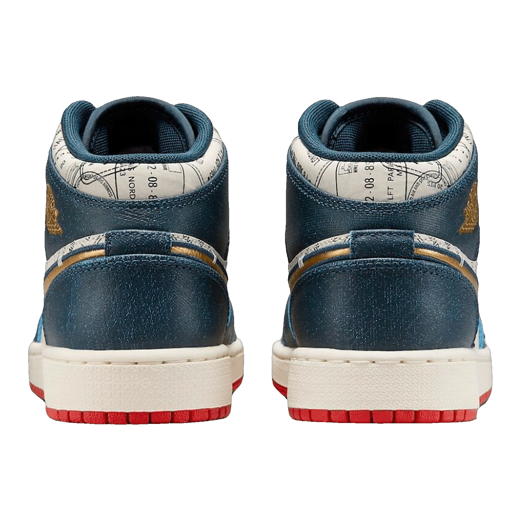 Nike Air Jordan 1 Mid SE Take Flight Gold Swoosh (GS) Back