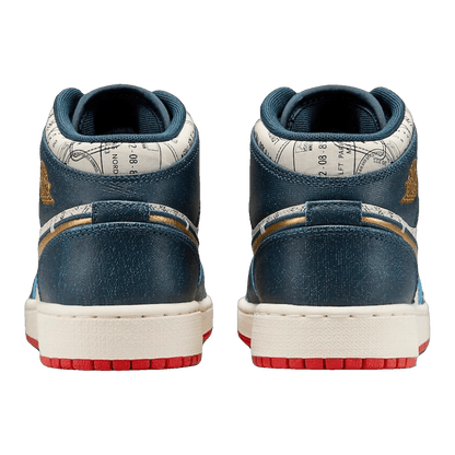 Nike Air Jordan 1 Mid SE Take Flight Gold Swoosh (GS) Back