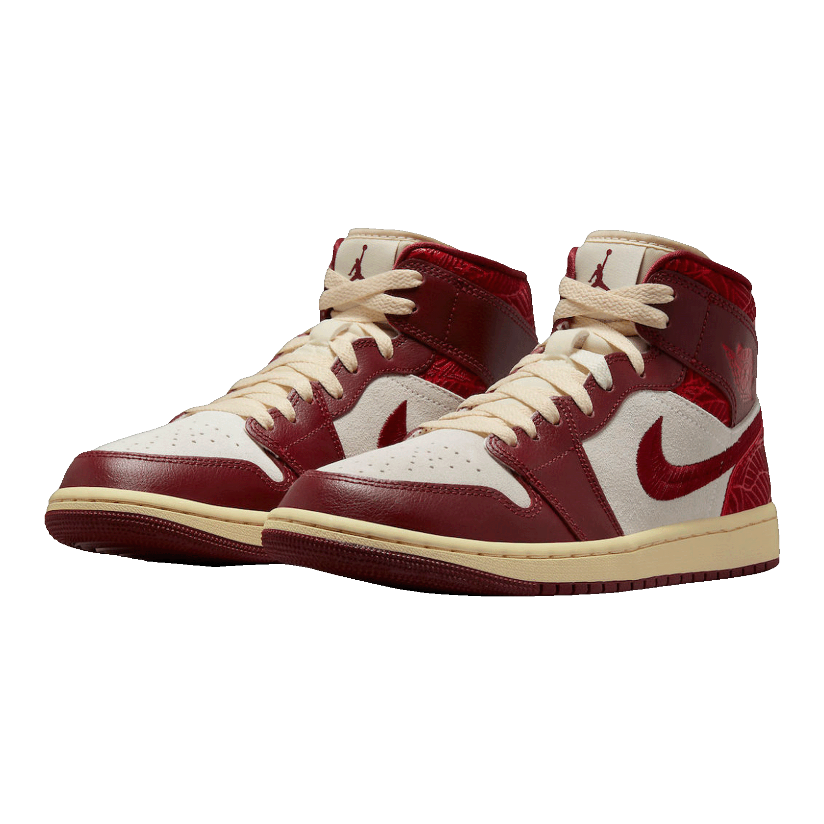 Nike Air Jordan 1 Mid SE Tiki Leaf Team Red (W) Side