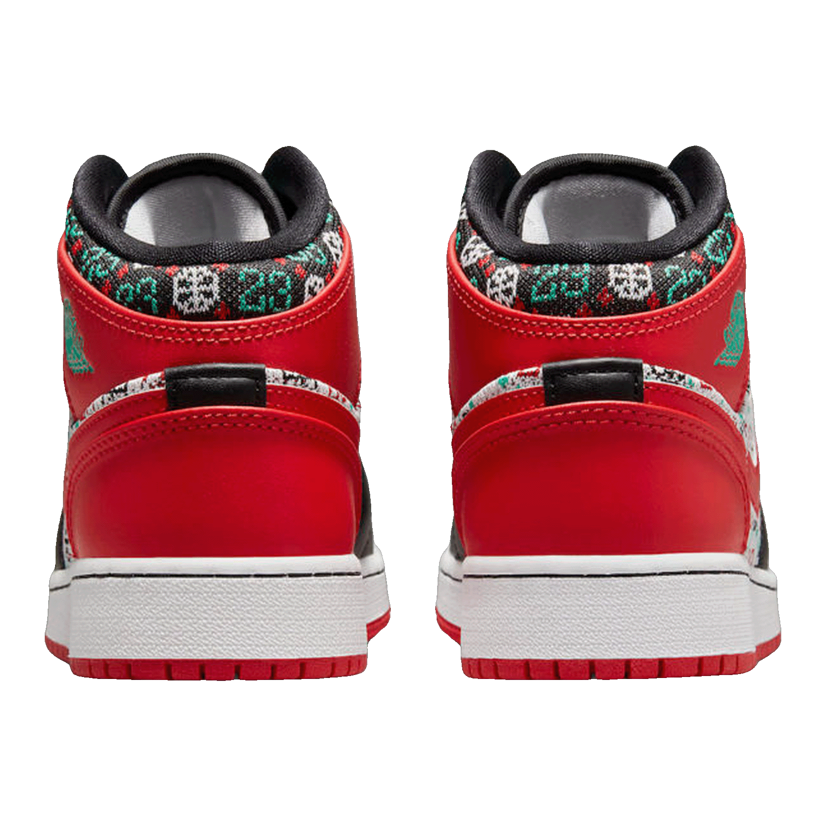 Nike Air Jordan 1 Mid SE Ugly Christmas Sweater (GS) Back