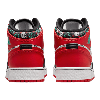 Nike Air Jordan 1 Mid SE Ugly Christmas Sweater (GS) Back