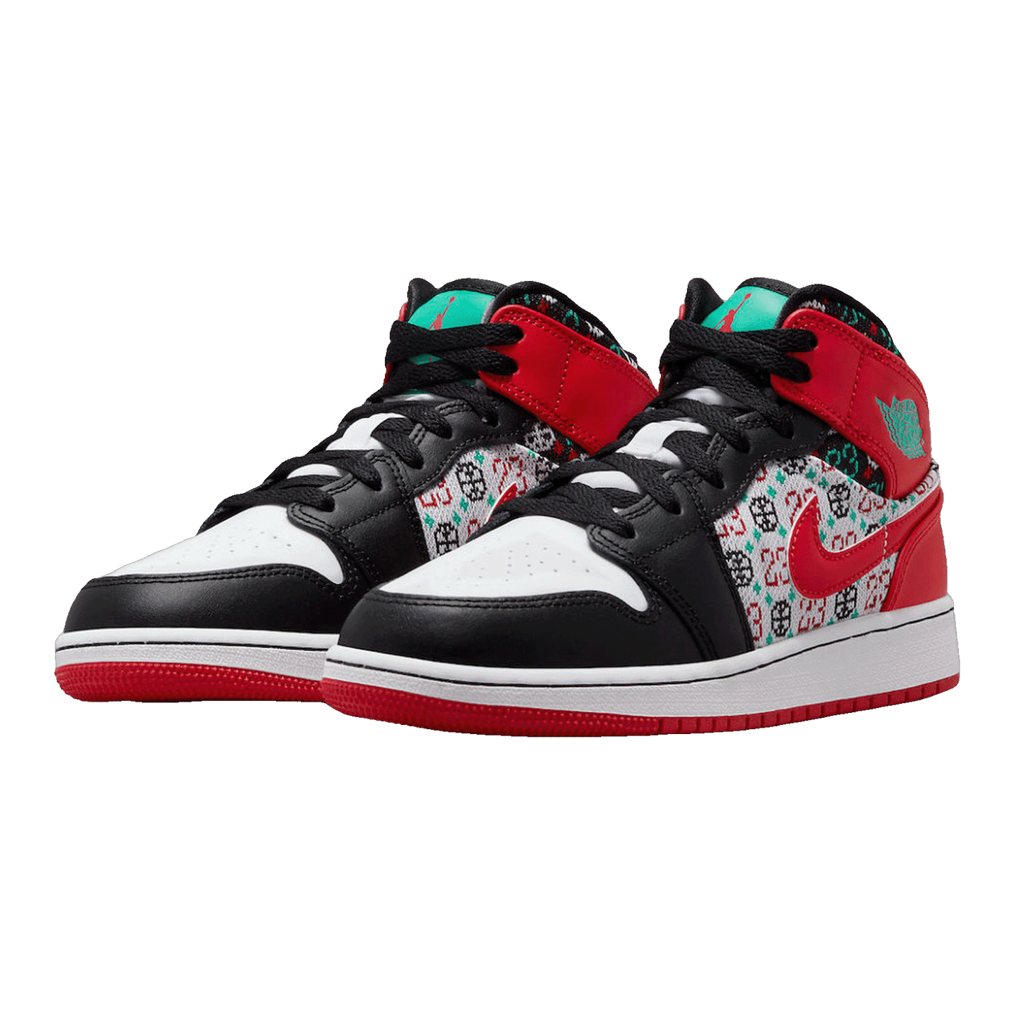 Nike Air Jordan 1 Mid SE Ugly Christmas Sweater (GS) Side