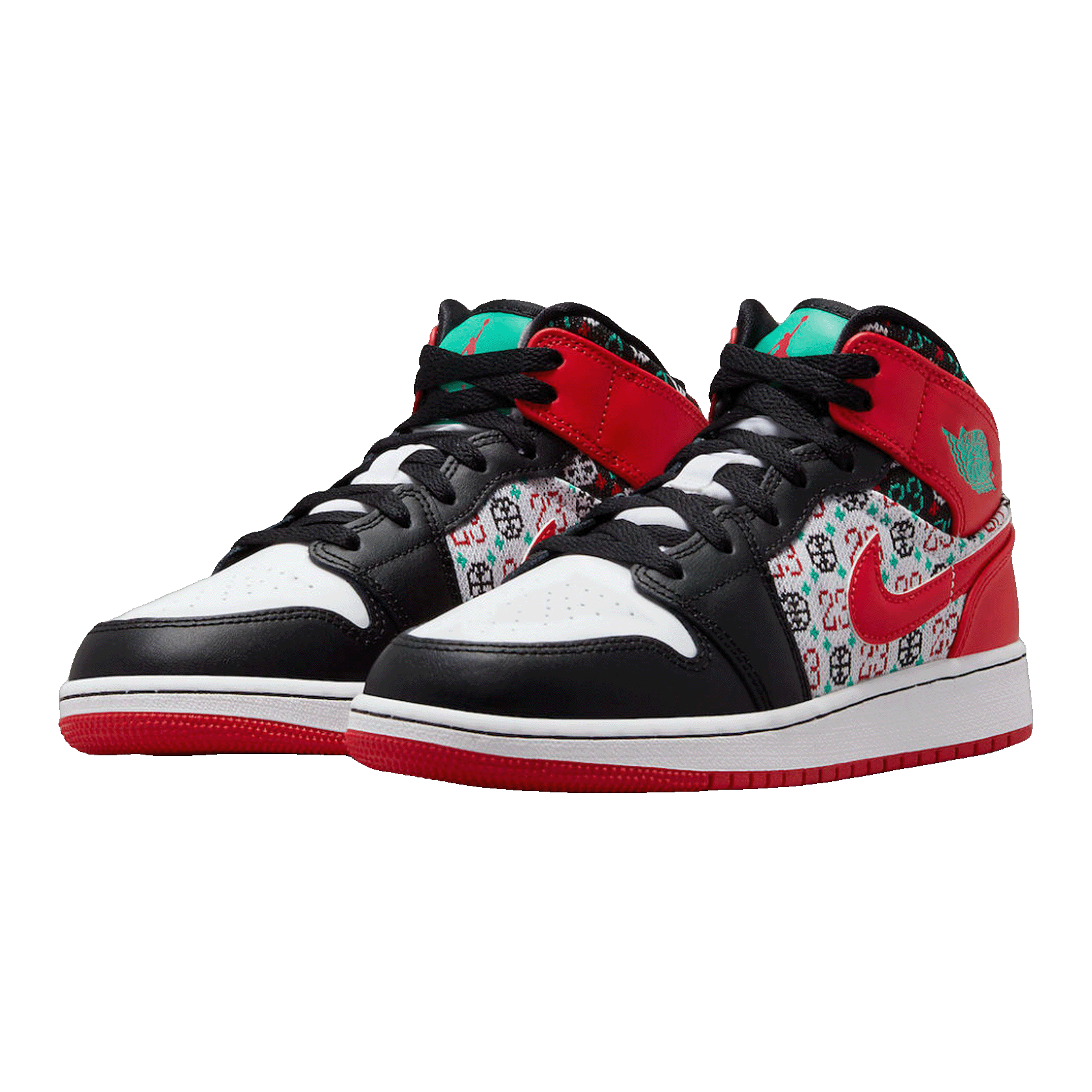 Nike Air Jordan 1 Mid SE Ugly Christmas Sweater (GS) Side