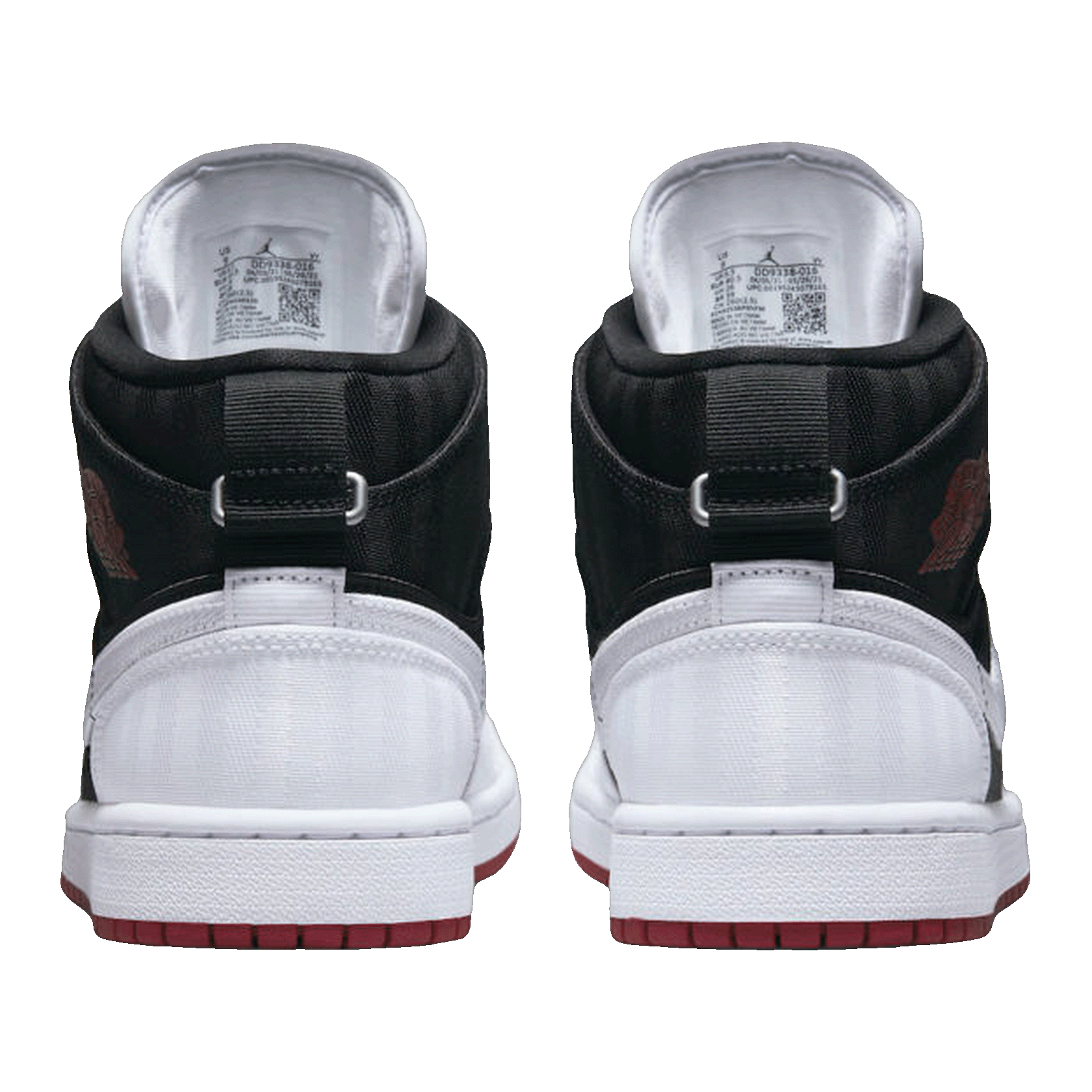 Nike Air Jordan 1 Mid SE Utility Canvas White Black Gym Red (W) Back