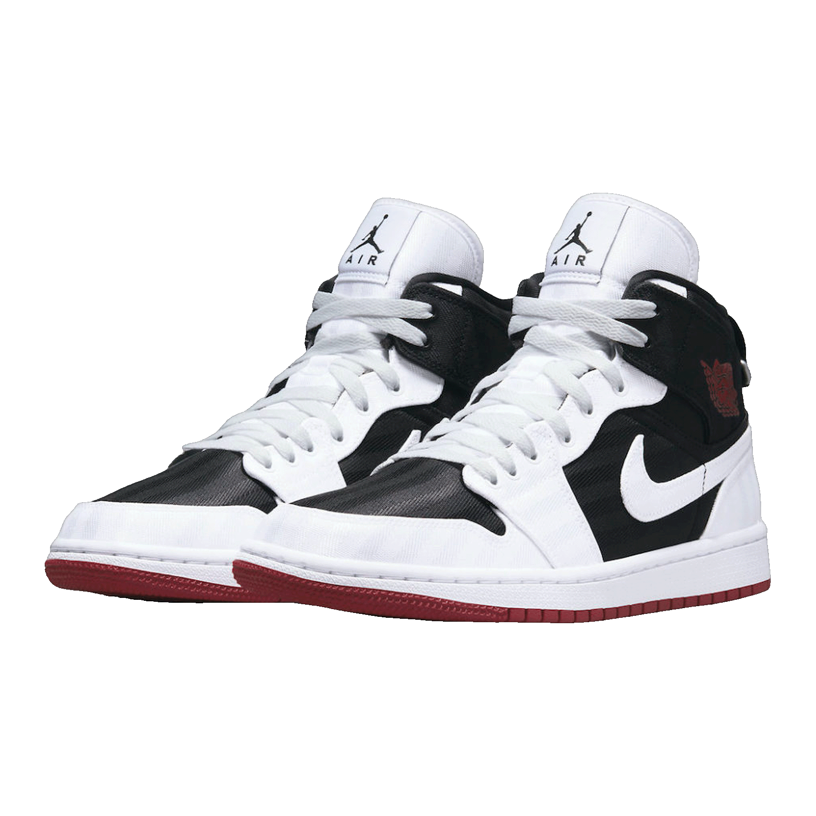 Nike Air Jordan 1 Mid SE Utility Canvas White Black Gym Red (W) Side