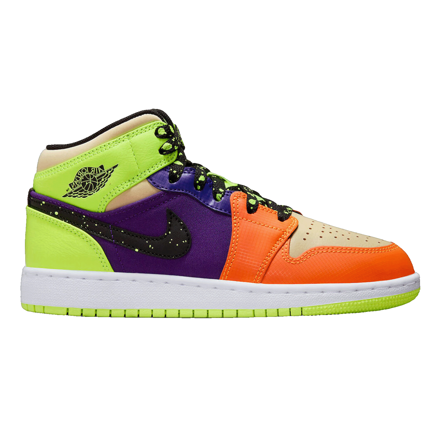 Nike Air Jordan 1 Mid SE Volt Vivid Orange (GS)