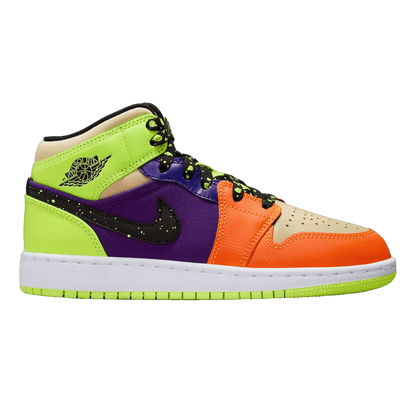 Nike Air Jordan 1 Mid SE Volt Vivid Orange (GS)