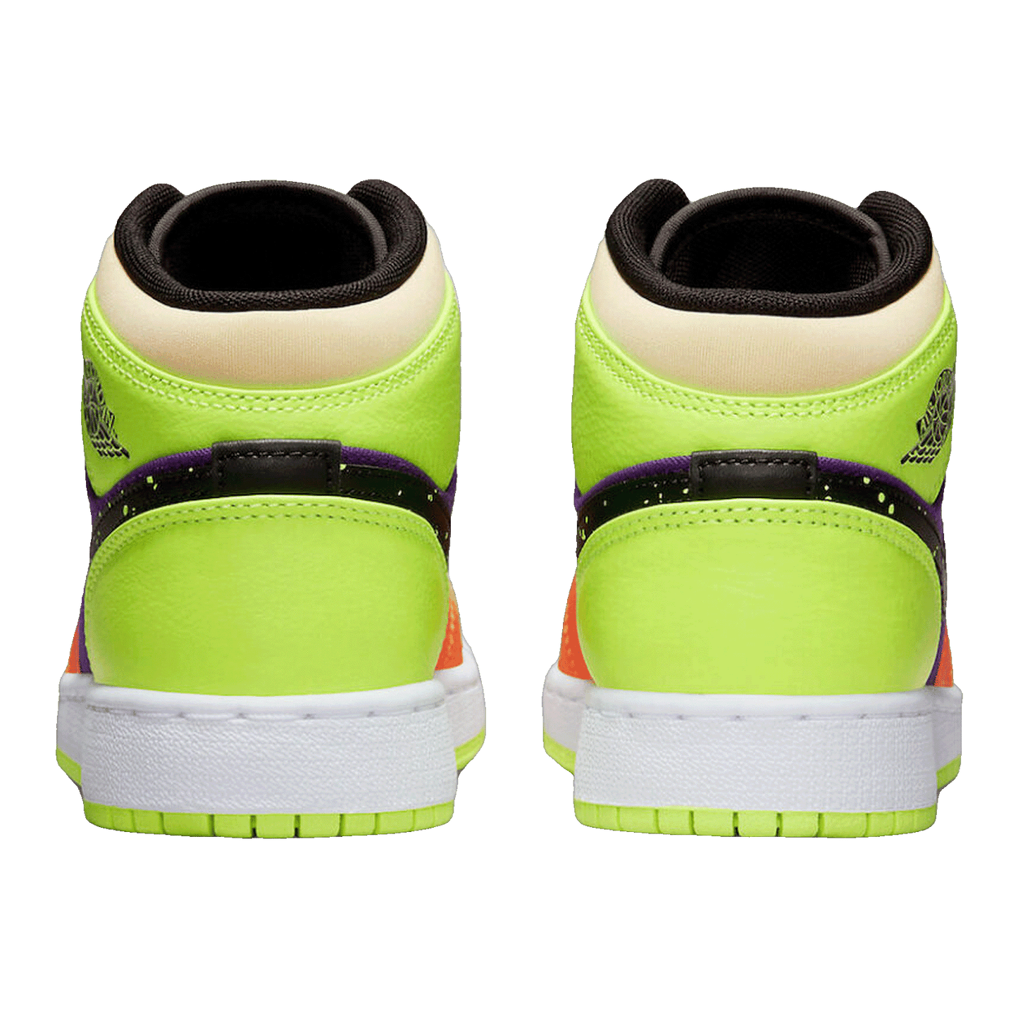 Nike Air Jordan 1 Mid SE Volt Vivid Orange (GS) Back