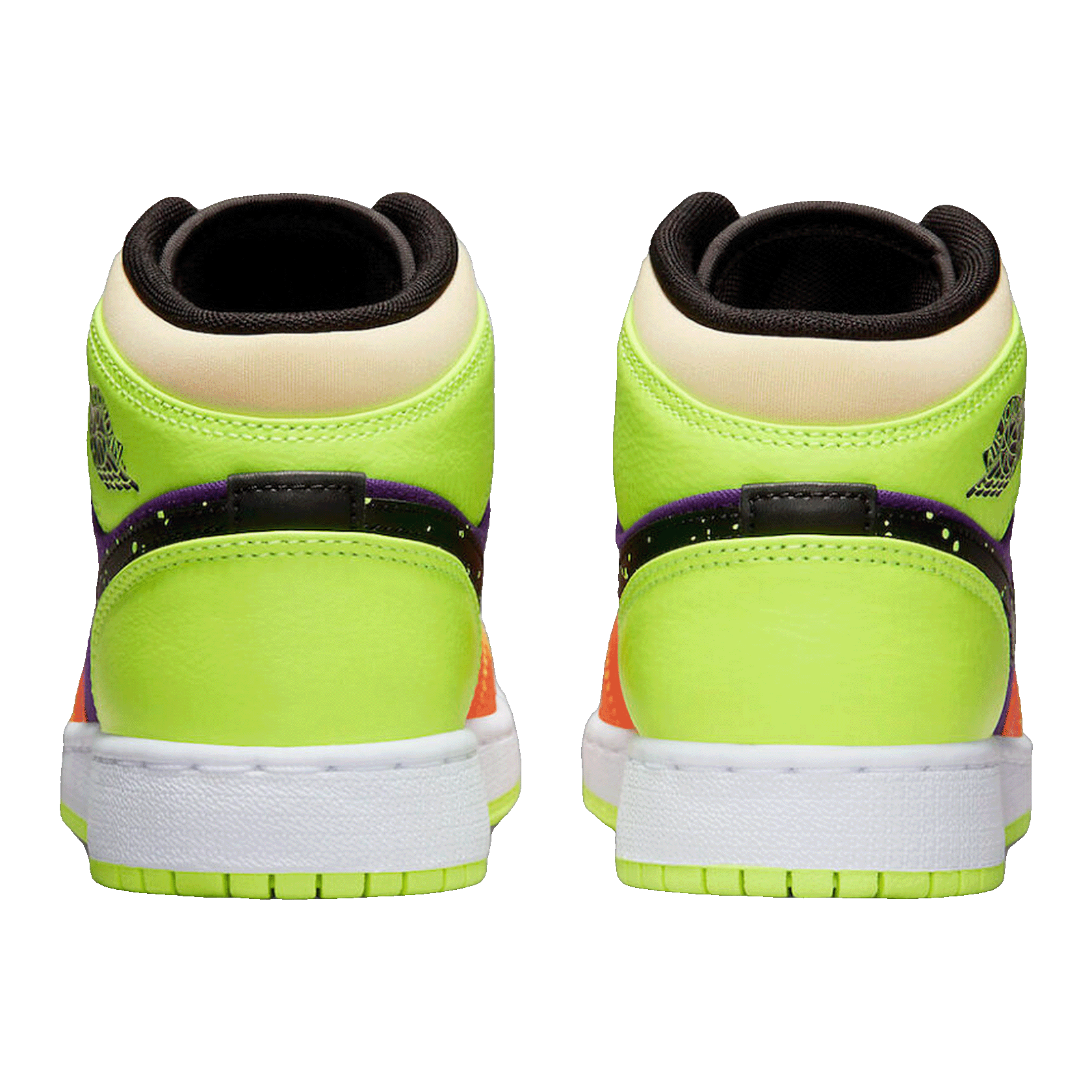Nike Air Jordan 1 Mid SE Volt Vivid Orange (GS) Back