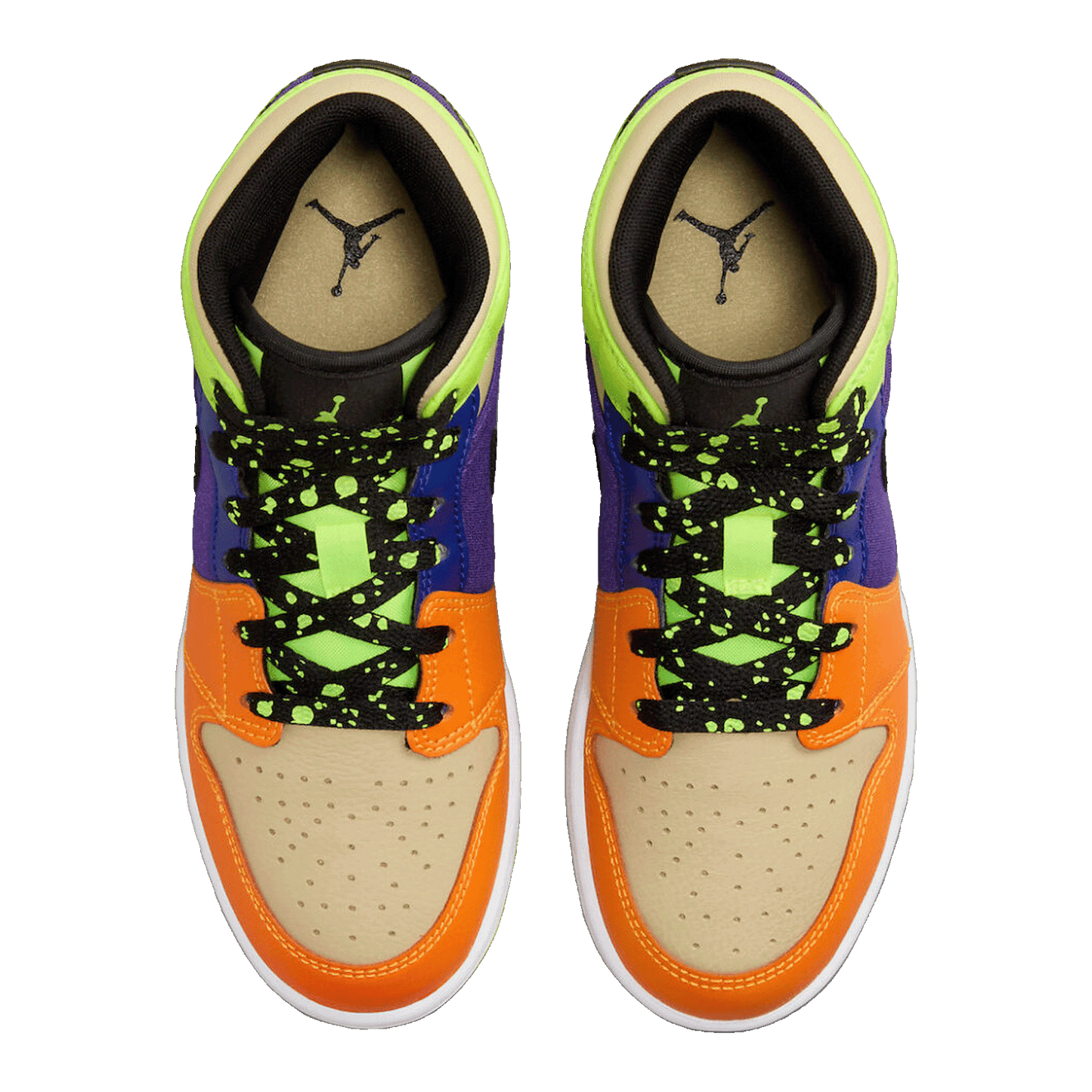 Nike Air Jordan 1 Mid SE Volt Vivid Orange (GS) Oben