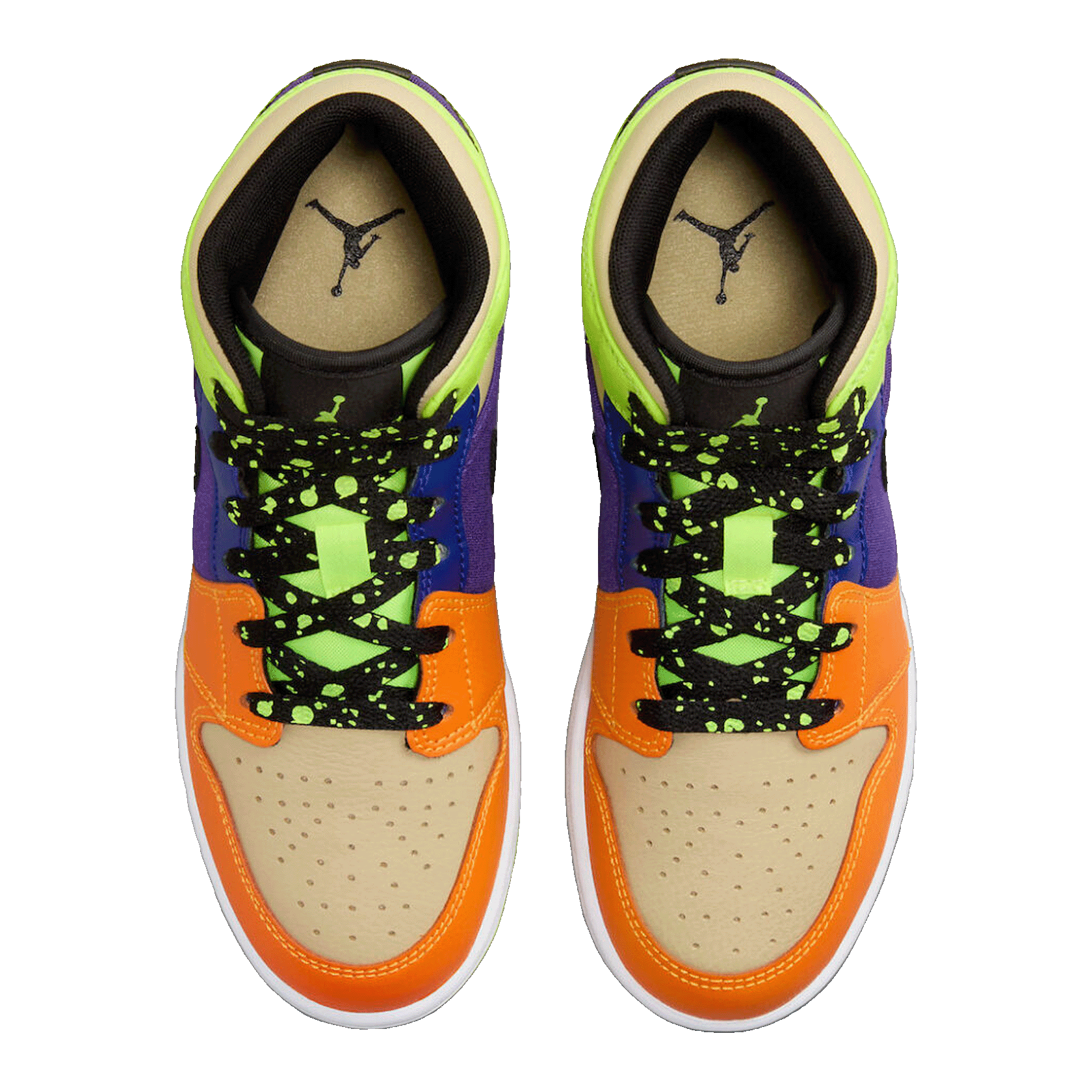 Nike Air Jordan 1 Mid SE Volt Vivid Orange (GS) Oben