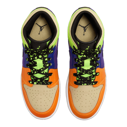 Nike Air Jordan 1 Mid SE Volt Vivid Orange (GS) Oben