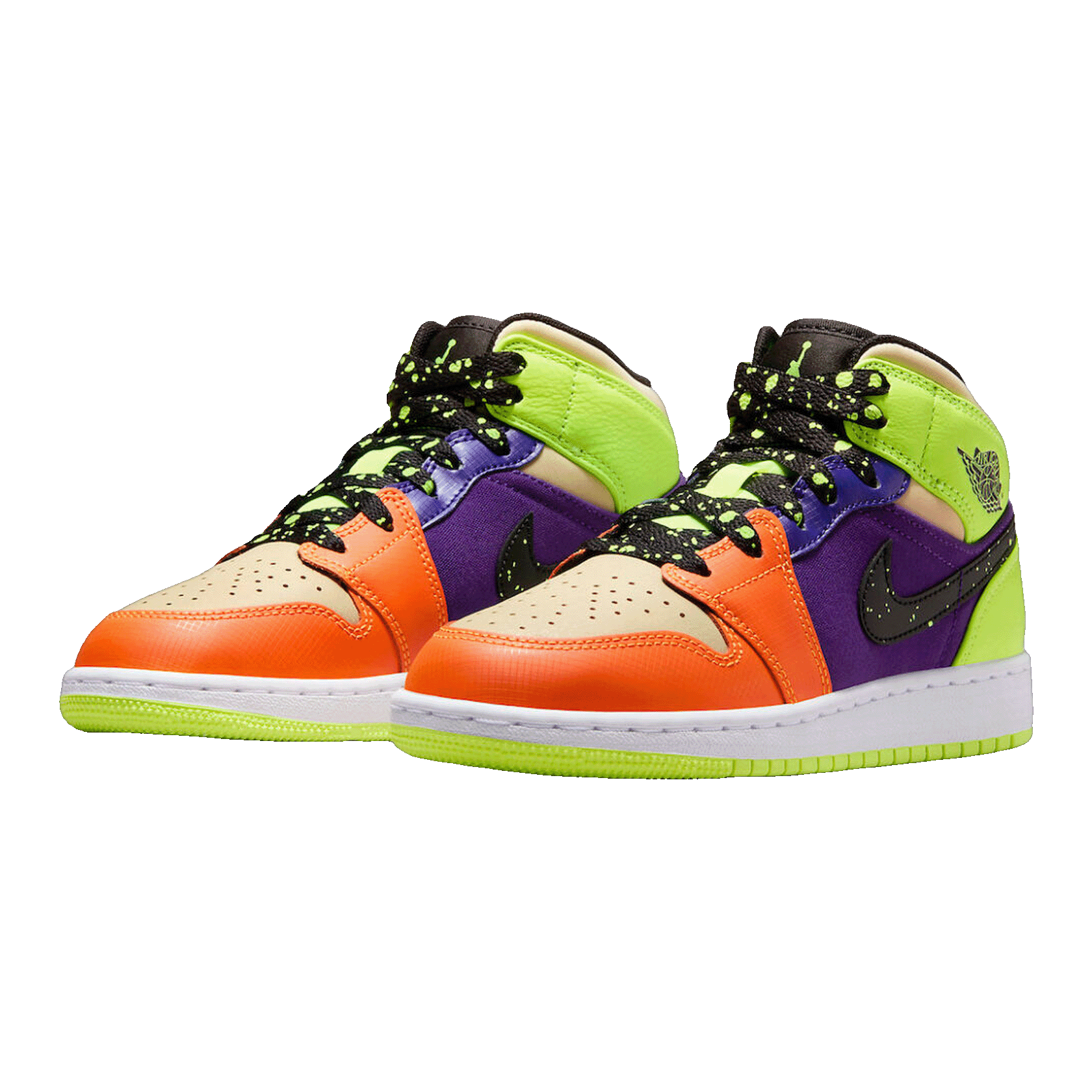 Nike Air Jordan 1 Mid SE Volt Vivid Orange (GS) Side