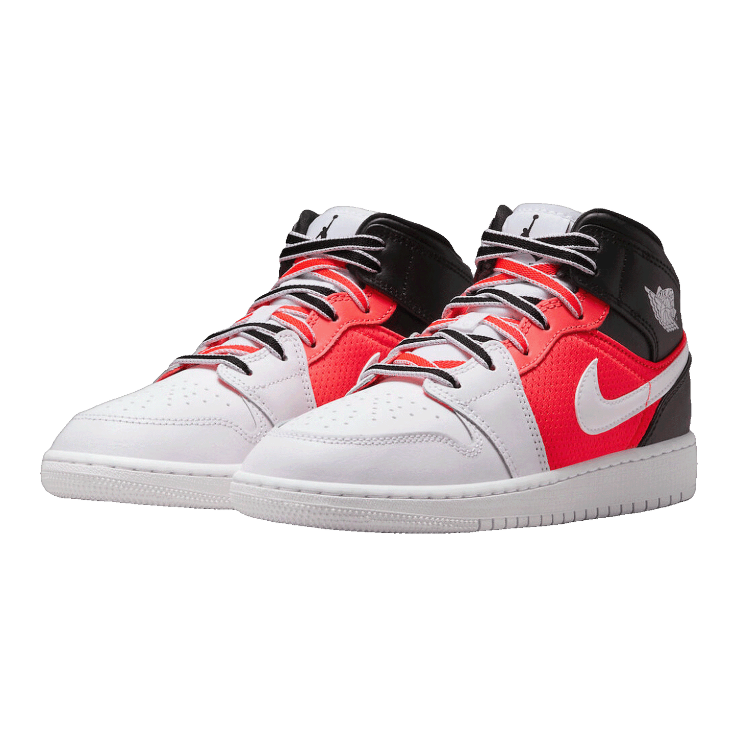 Nike Air Jordan 1 Mid SE White Black Infrared (GS) Side
