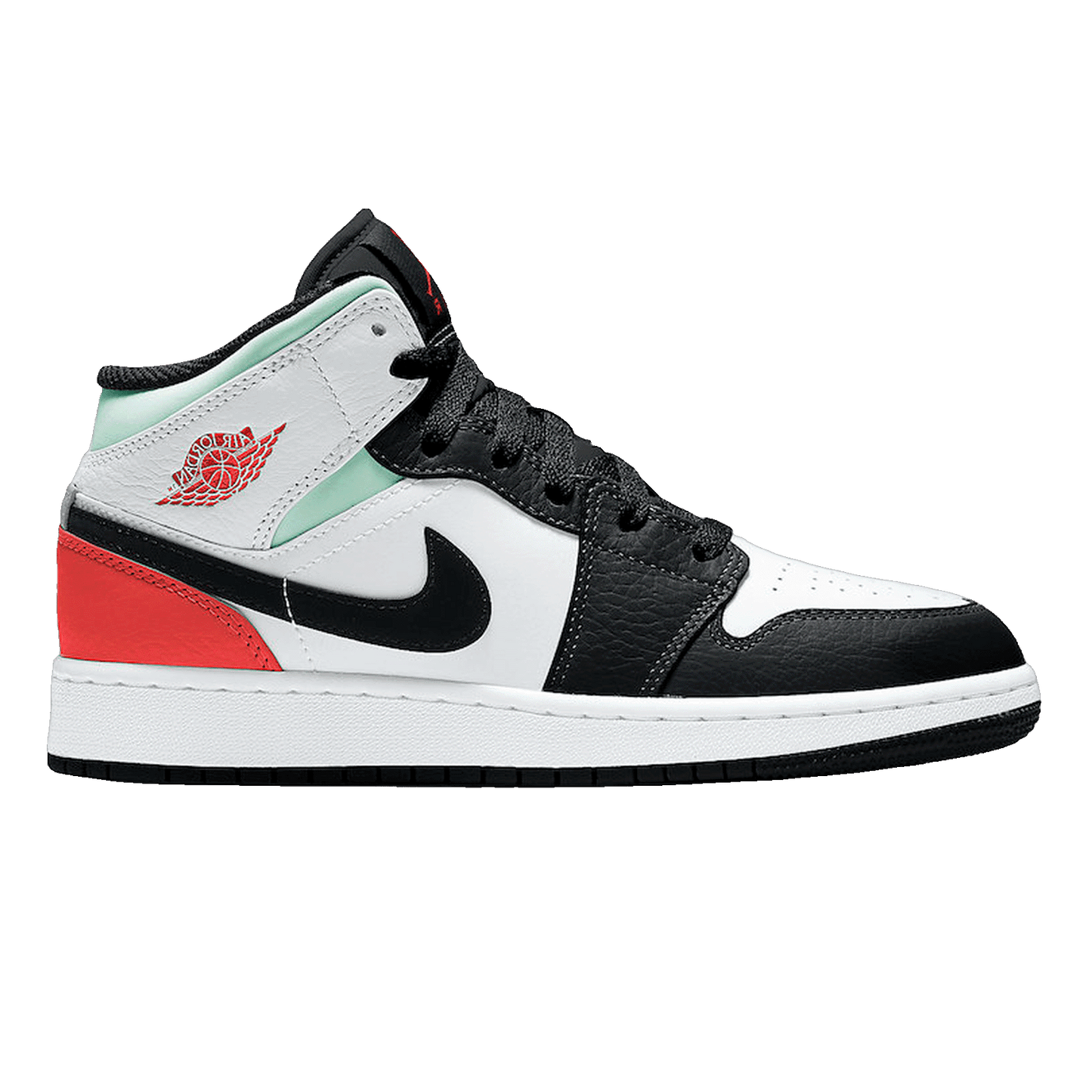 Nike Air Jordan 1 Mid SE White Black Red Spruce (GS)