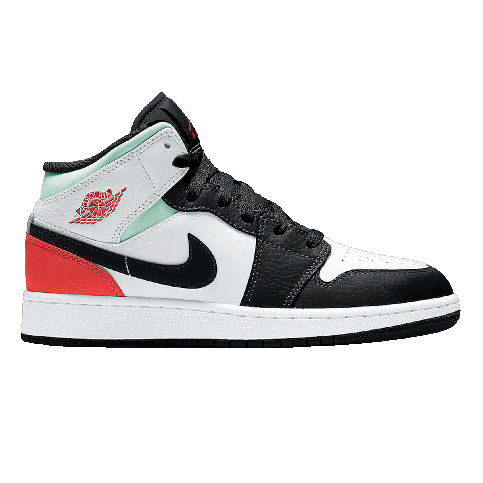 Nike Air Jordan 1 Mid SE White Black Red Spruce (GS)