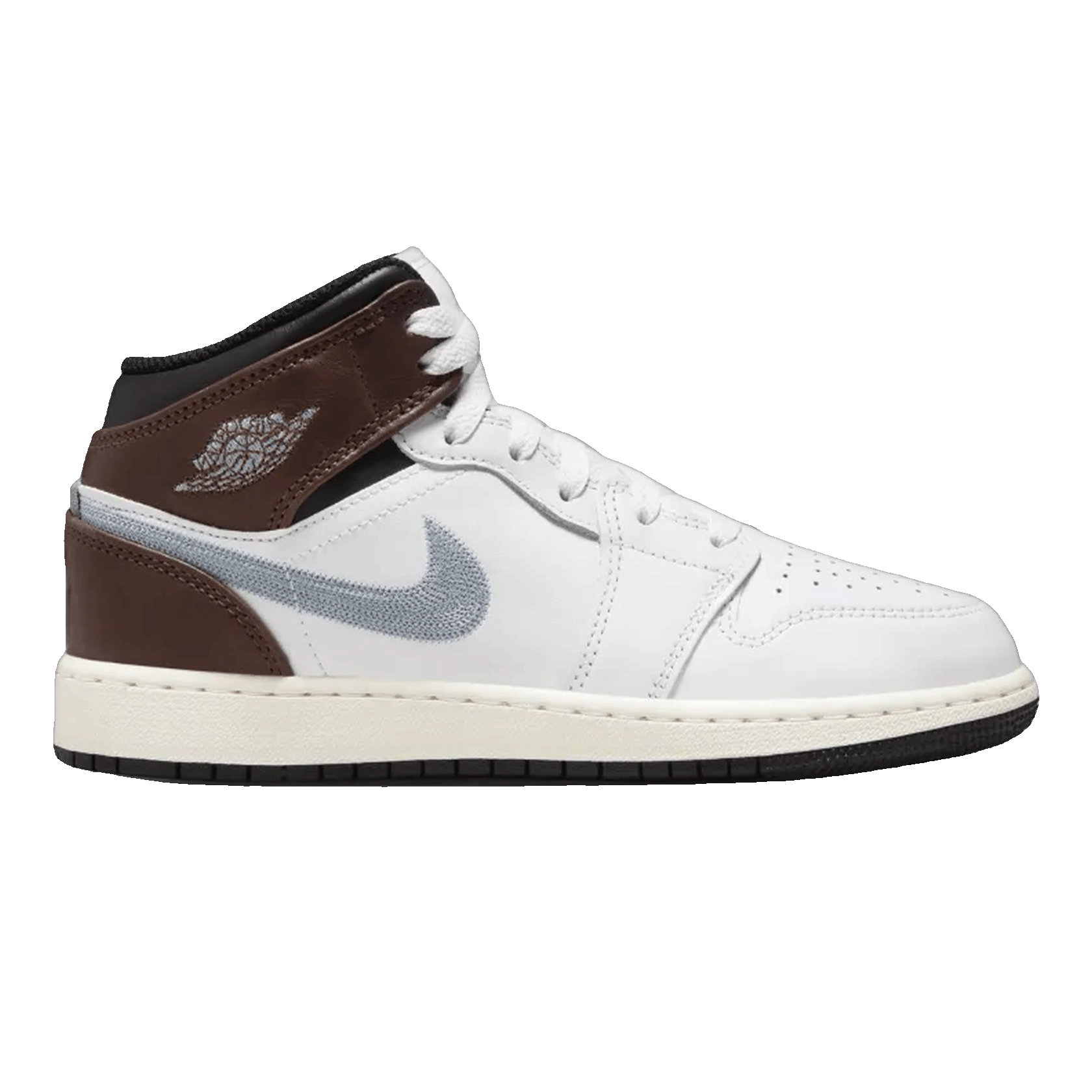 Nike Air Jordan 1 Mid SE White Brown Blue Grey (GS)