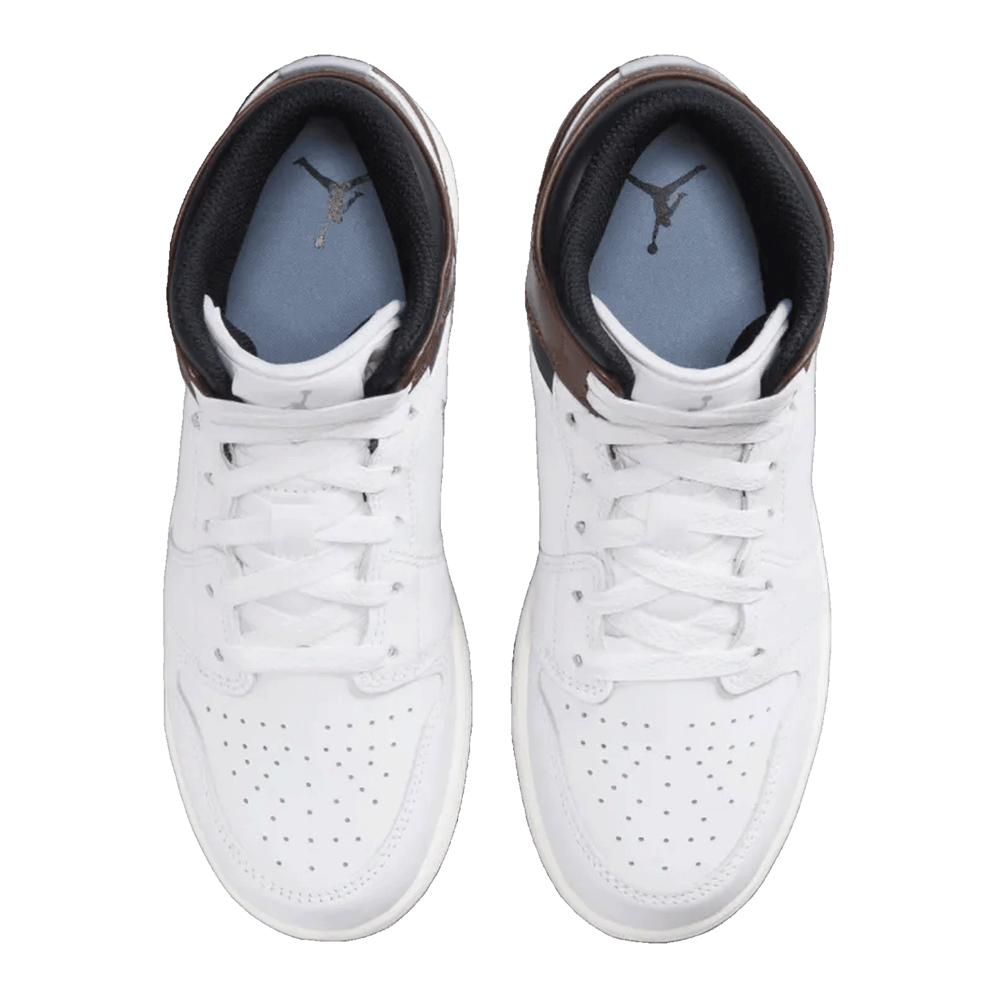 Nike Air Jordan 1 Mid SE White Brown Blue Grey (GS) Oben