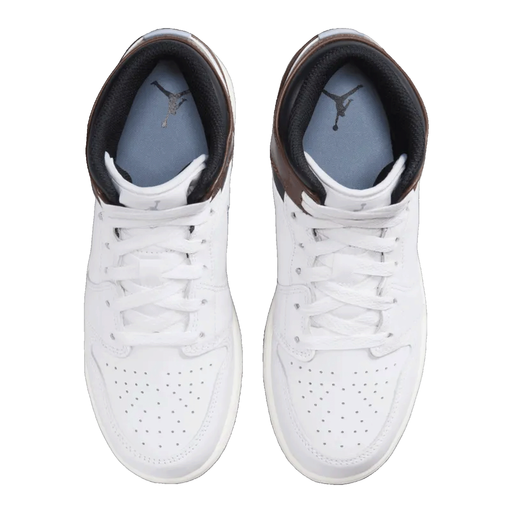 Nike Air Jordan 1 Mid SE White Brown Blue Grey (GS) Oben