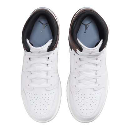 Nike Air Jordan 1 Mid SE White Brown Blue Grey (GS) Oben