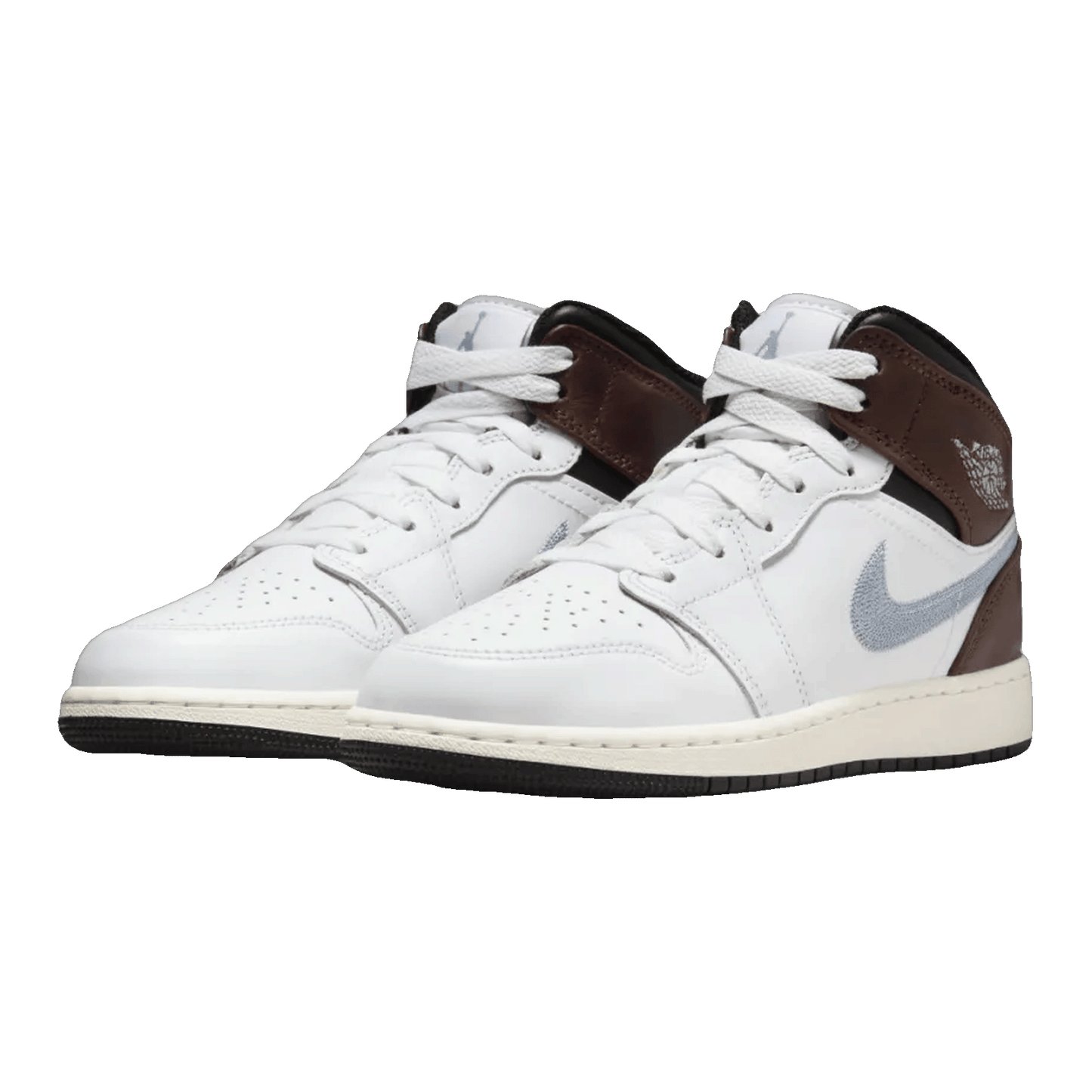 Nike Air Jordan 1 Mid SE White Brown Blue Grey (GS) Side
