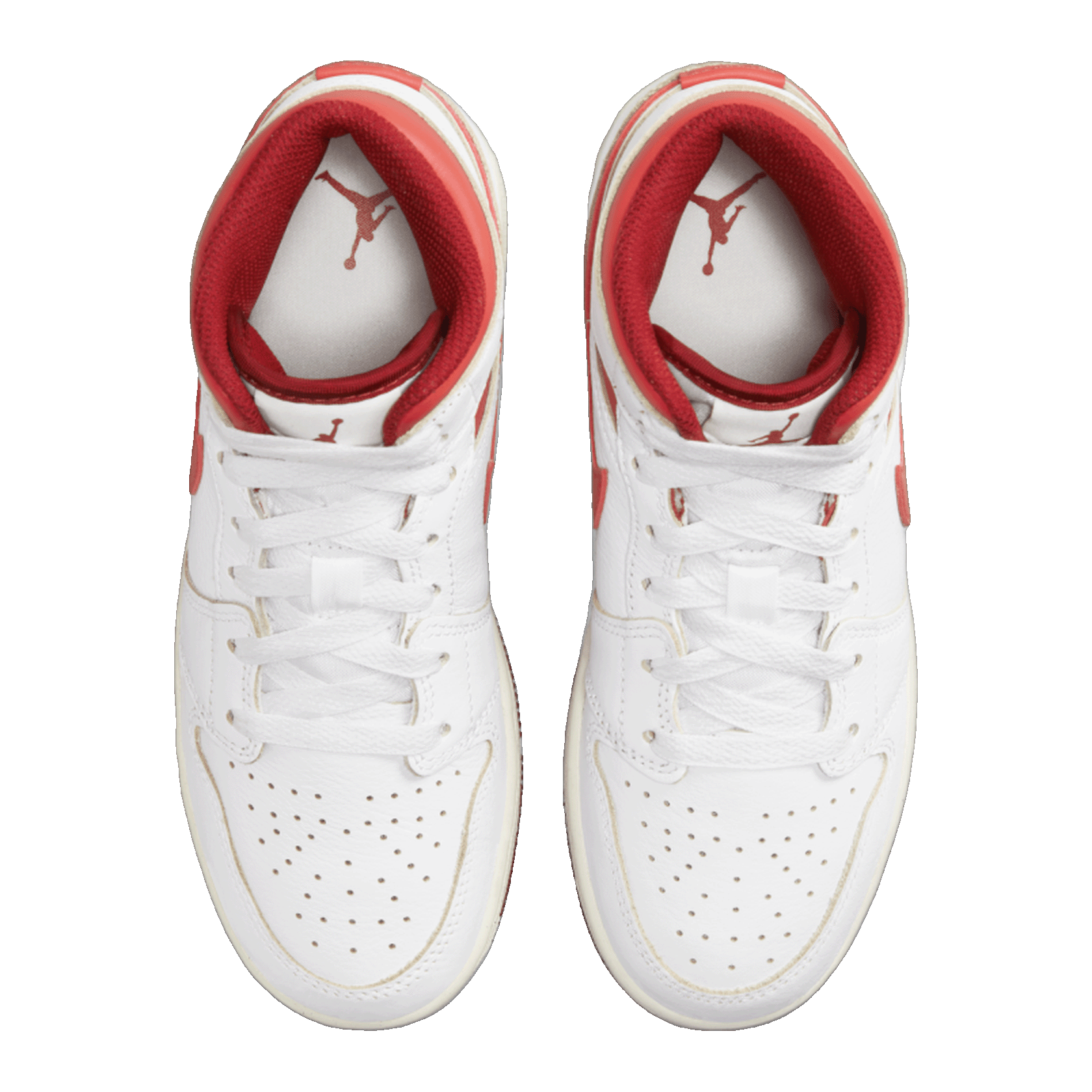 Nike Air Jordan 1 Mid SE White Dune Red (GS) Oben