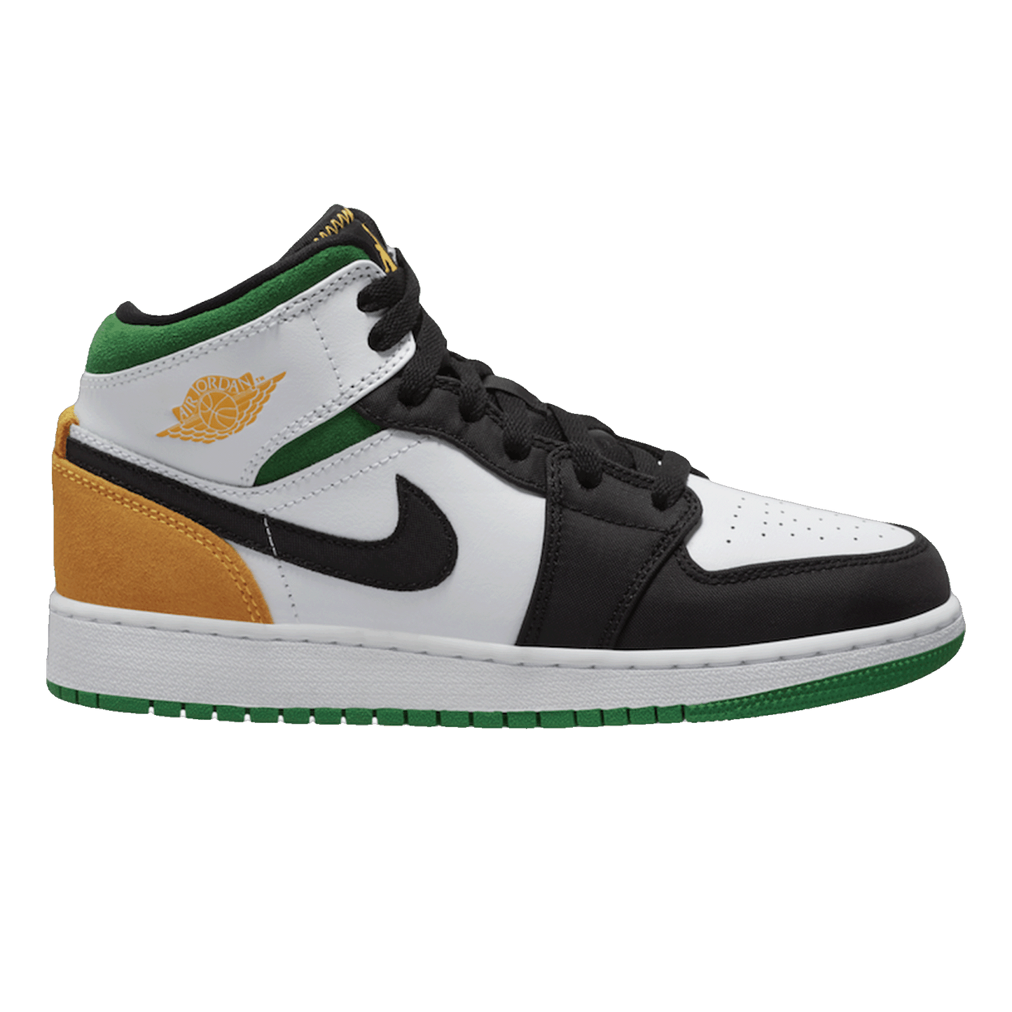 Nike Air Jordan 1 Mid SE White Laser Orange Lucky Green (GS)