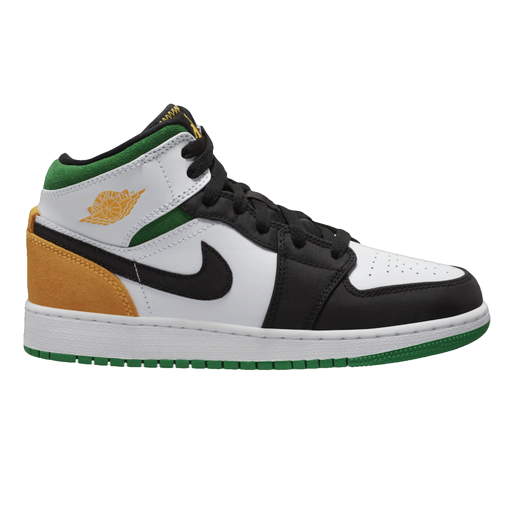 Nike Air Jordan 1 Mid SE White Laser Orange Lucky Green (GS)