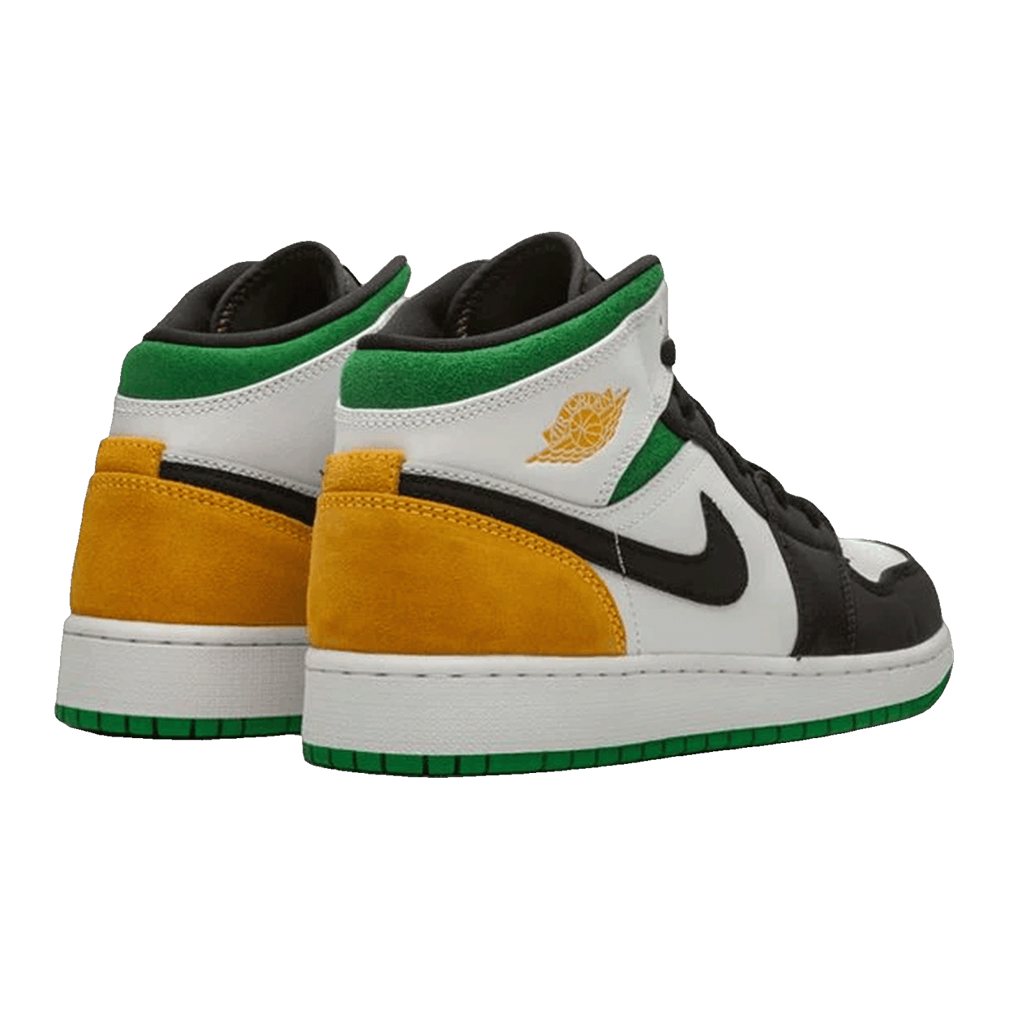 Nike Air Jordan 1 Mid SE White Laser Orange Lucky Green (GS) Back
