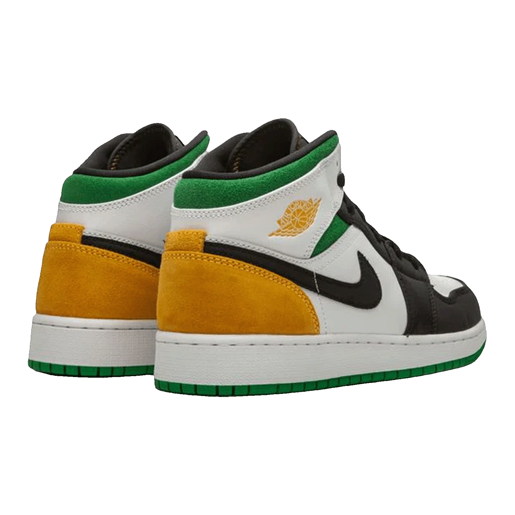 Nike Air Jordan 1 Mid SE White Laser Orange Lucky Green (GS) Back